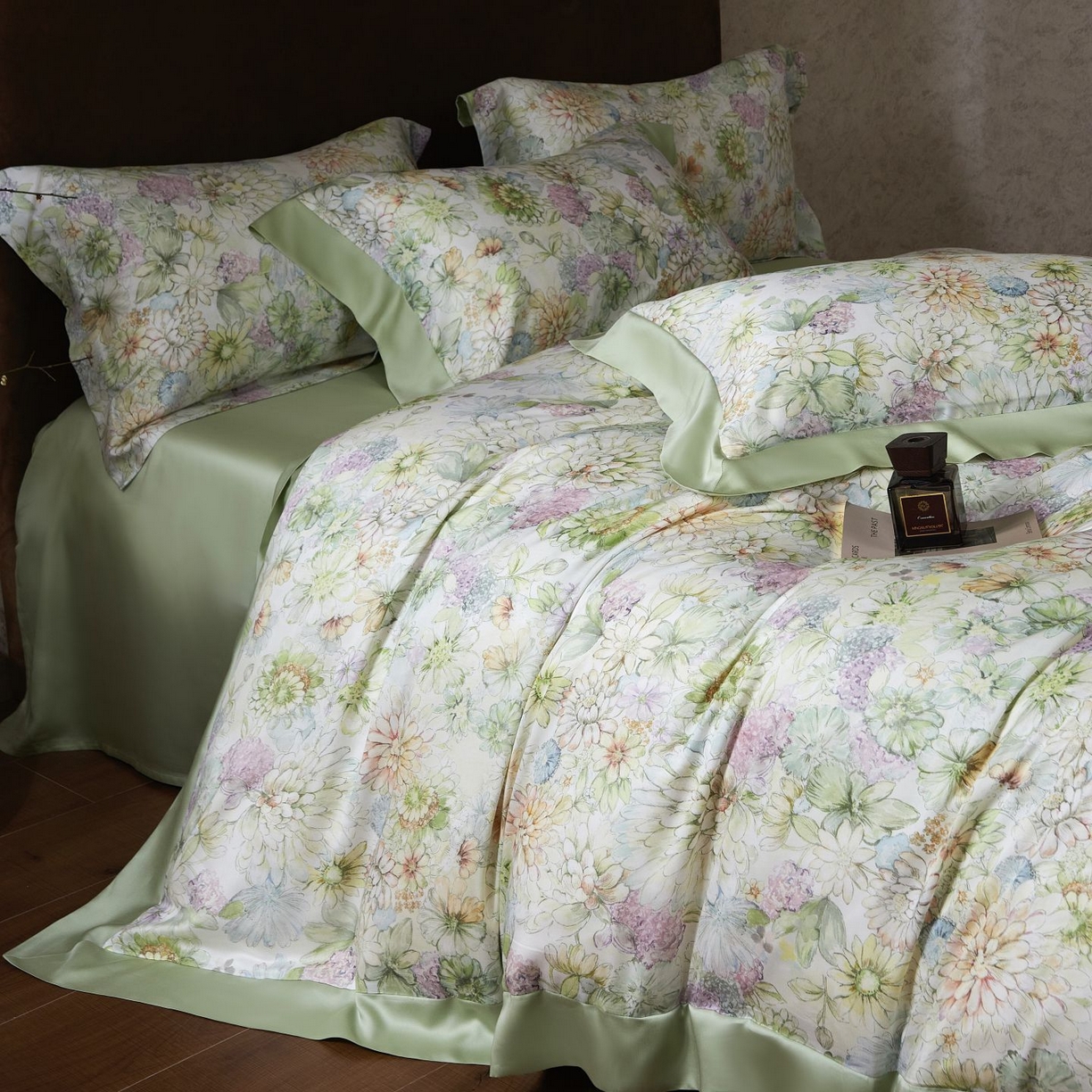 91家纺网 家纺一手货源 找家纺 南通朵美纺织品有限公司 2026新款100支天丝系列夏被四件套四件套 绿意盎然