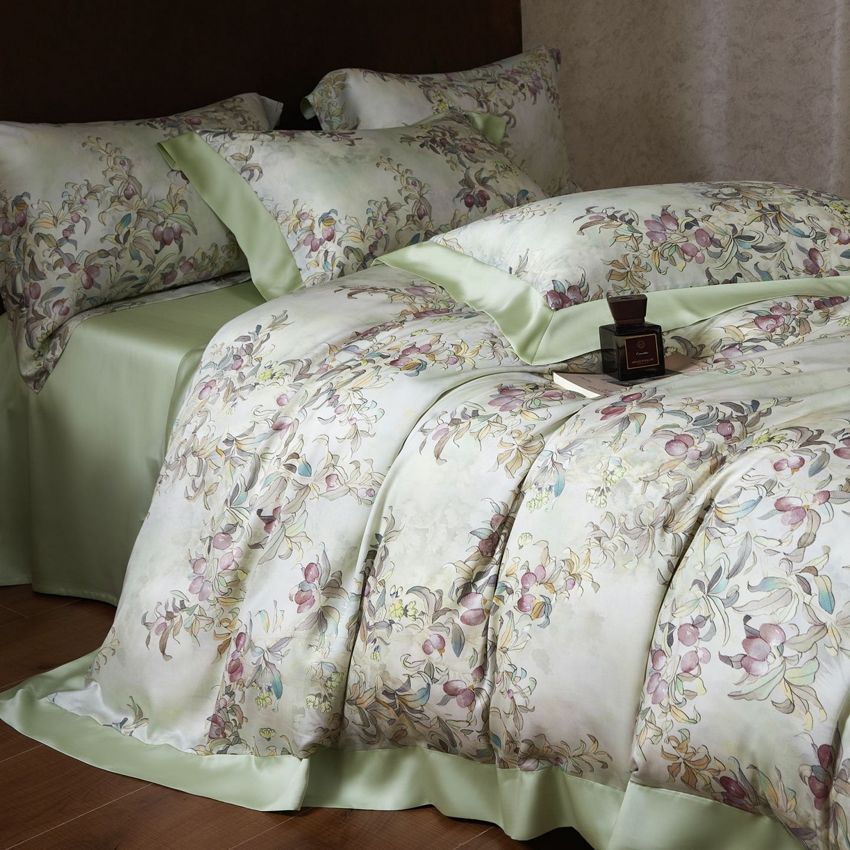 91家纺网 家纺一手货源 找家纺 南通朵美纺织品有限公司 2026新款100支天丝系列夏被四件套四件套 水榭花城