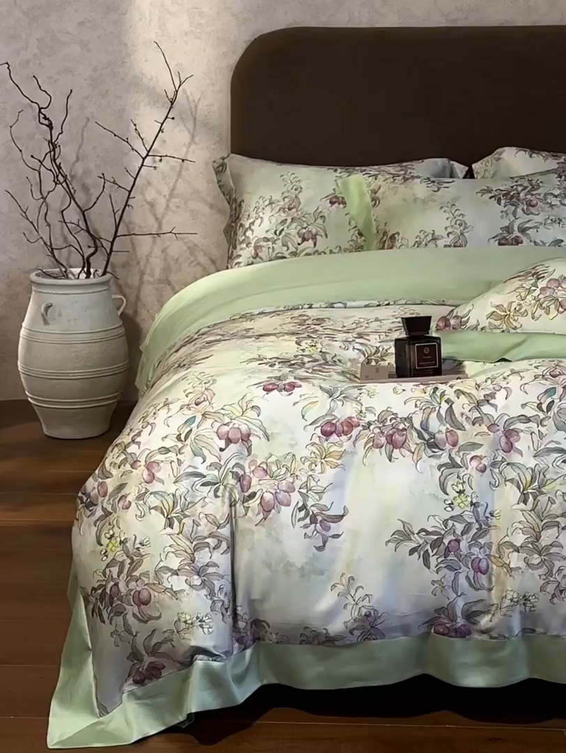 91家纺网 家纺一手货源 找家纺 南通朵美纺织品有限公司 2026新款100支天丝系列夏被四件套四件套 水榭花城