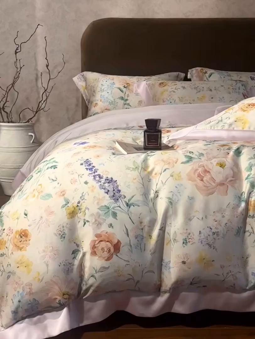 91家纺网 家纺一手货源 找家纺 南通朵美纺织品有限公司 2026新款100支天丝系列夏被四件套四件套 罗曼蒂克