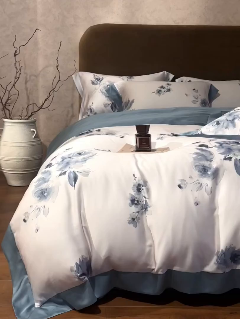 91家纺网 家纺一手货源 找家纺 南通朵美纺织品有限公司 2026新款100支天丝系列夏被四件套四件套 水墨丹青