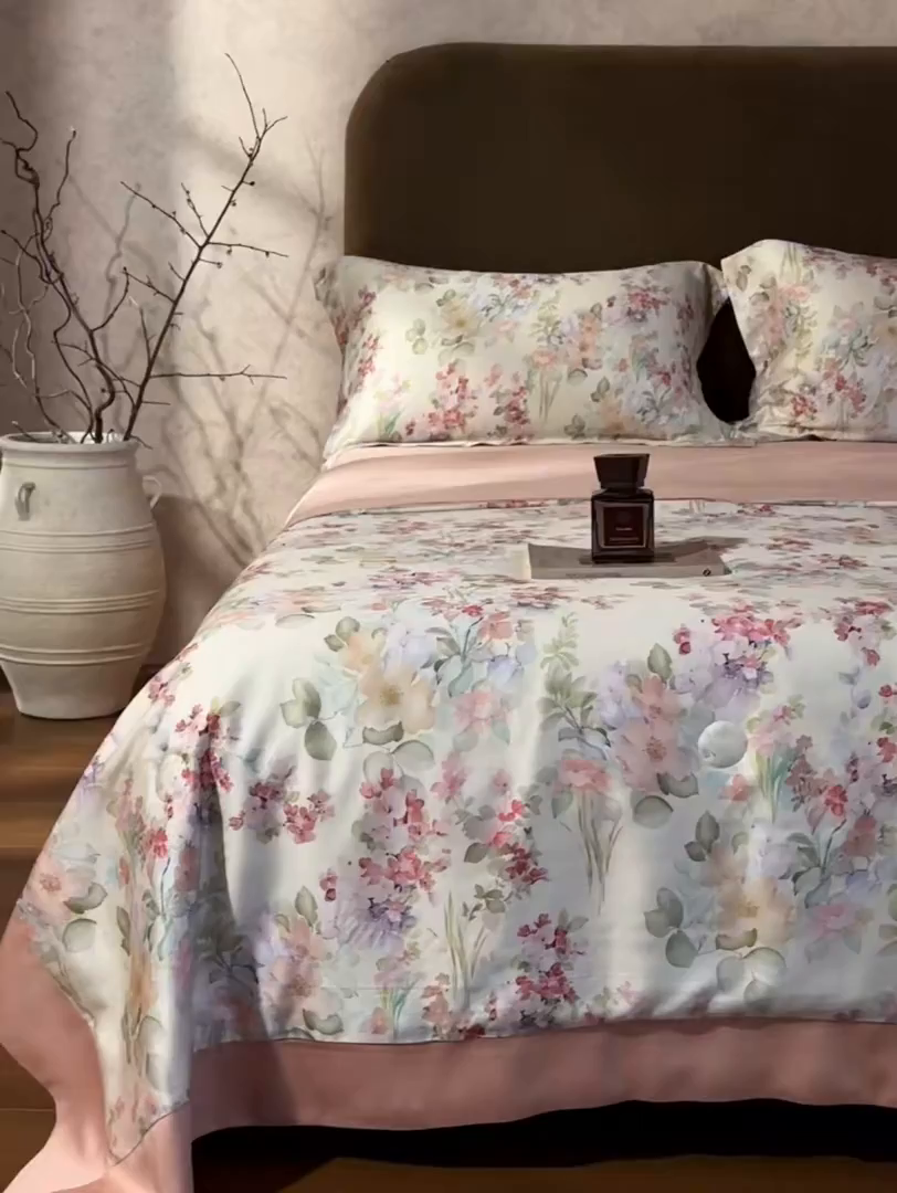 91家纺网 家纺一手货源 找家纺 南通朵美纺织品有限公司 2026新款100支天丝系列夏被四件套四件套 紫薇物语