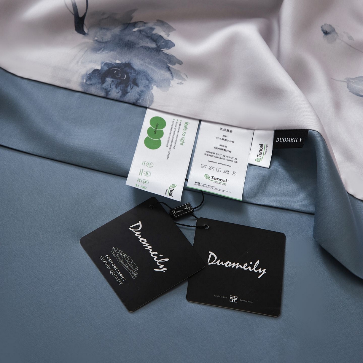 91家纺网 家纺一手货源 找家纺 南通朵美纺织品有限公司 2026新款100支天丝系列夏被四件套 水墨丹青