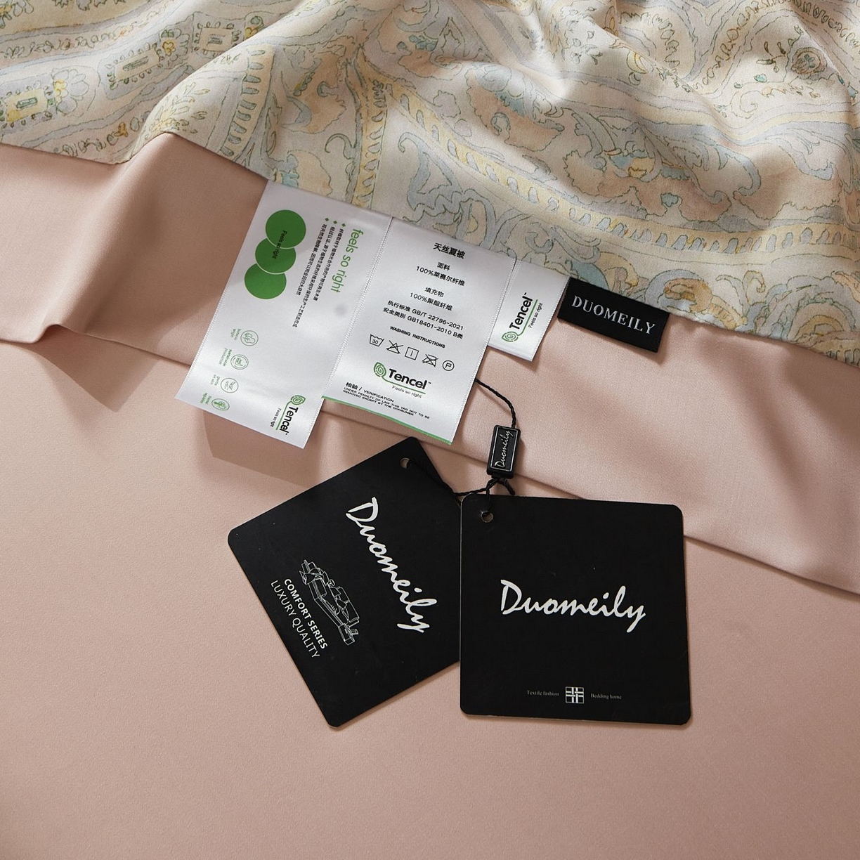 91家纺网 家纺一手货源 找家纺 南通朵美纺织品有限公司 2026新款100支天丝系列夏被四件套 莱欧风情