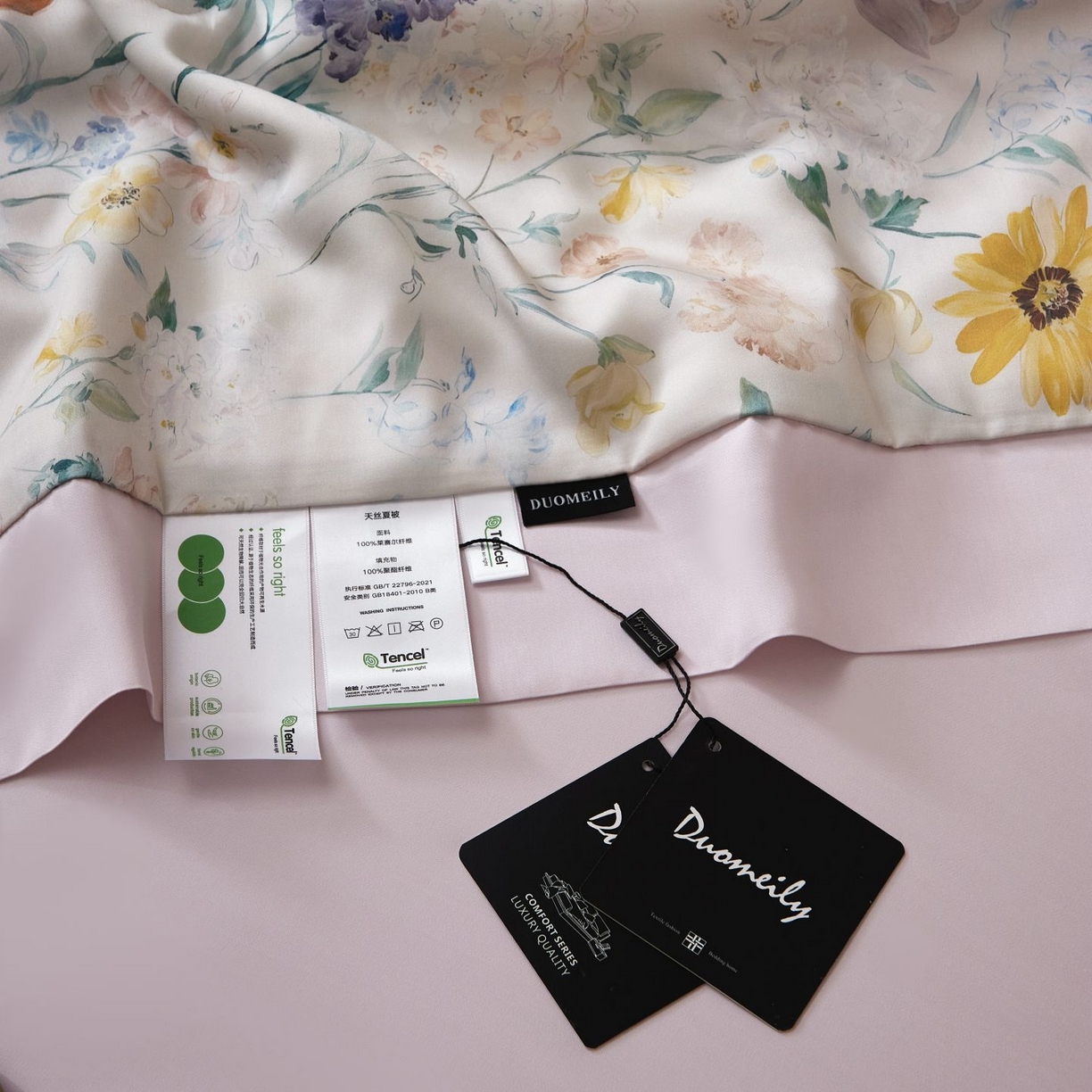 91家纺网 家纺一手货源 找家纺 南通朵美纺织品有限公司 2026新款100支天丝系列夏被四件套 罗曼蒂克