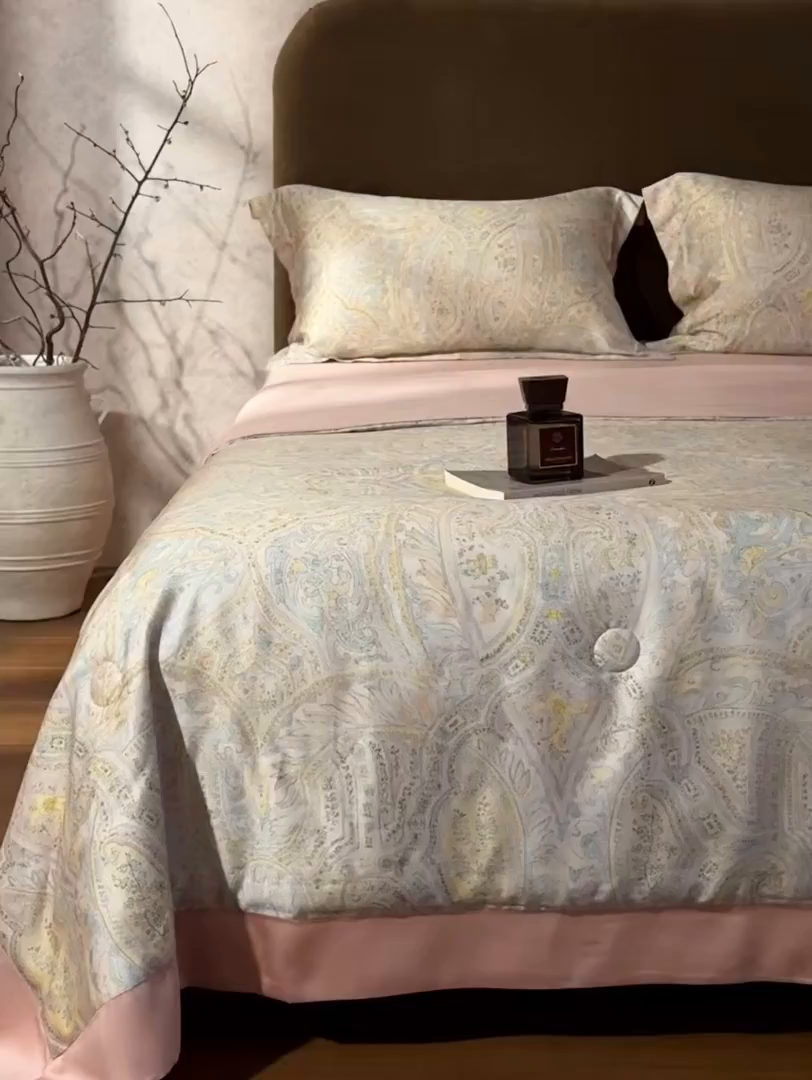 91家纺网 家纺一手货源 找家纺 南通朵美纺织品有限公司 2026新款100支天丝系列夏被四件套 莱欧风情