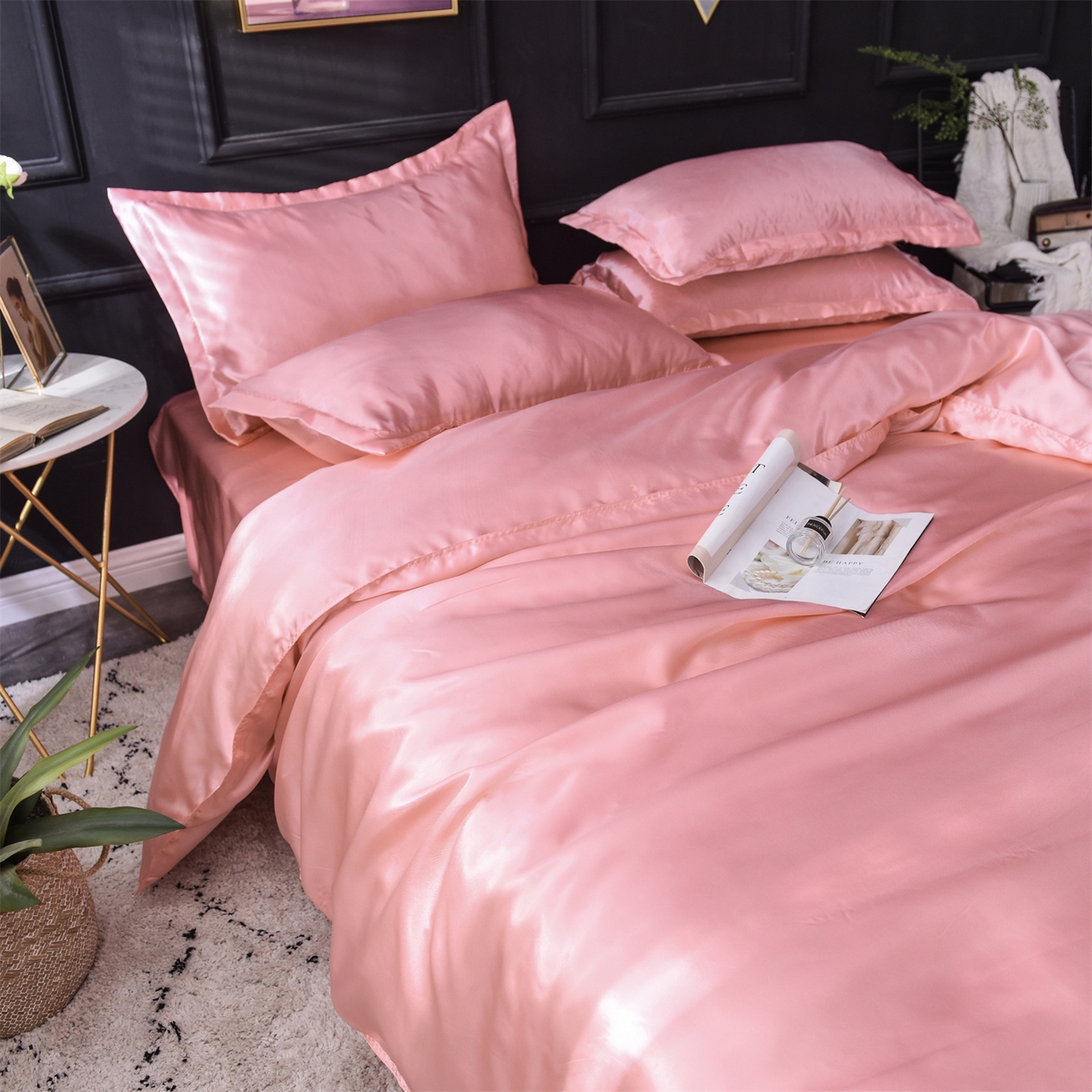 91家纺网 家纺一手货源 找家纺 经年 2026新款特价款丝绸冰丝四件套 玉色