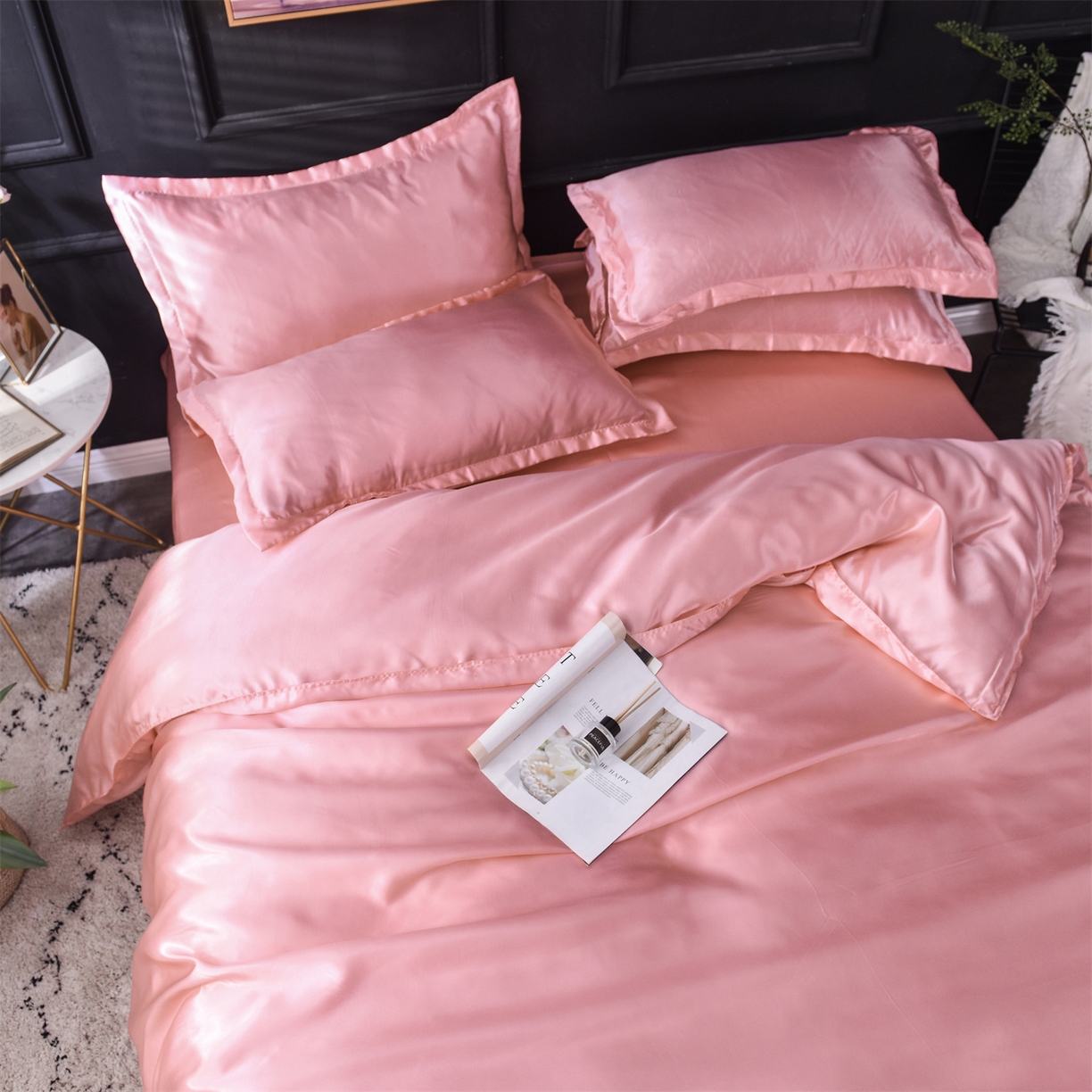 91家纺网 家纺一手货源 找家纺 经年 2026新款特价款丝绸冰丝四件套 玉色