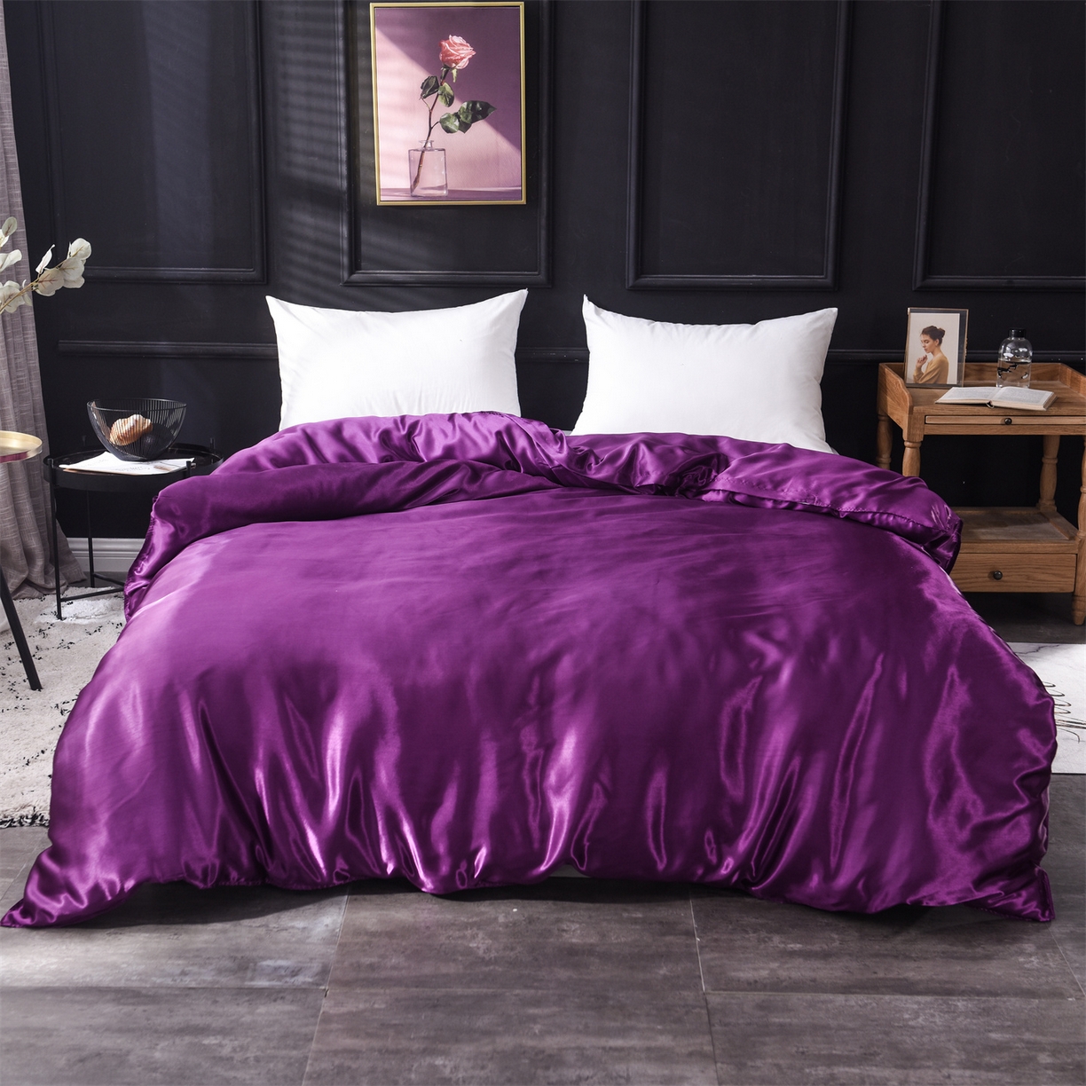 91家纺网 家纺一手货源 找家纺 经年 2026新款特价款丝绸冰丝四件套 紫罗兰