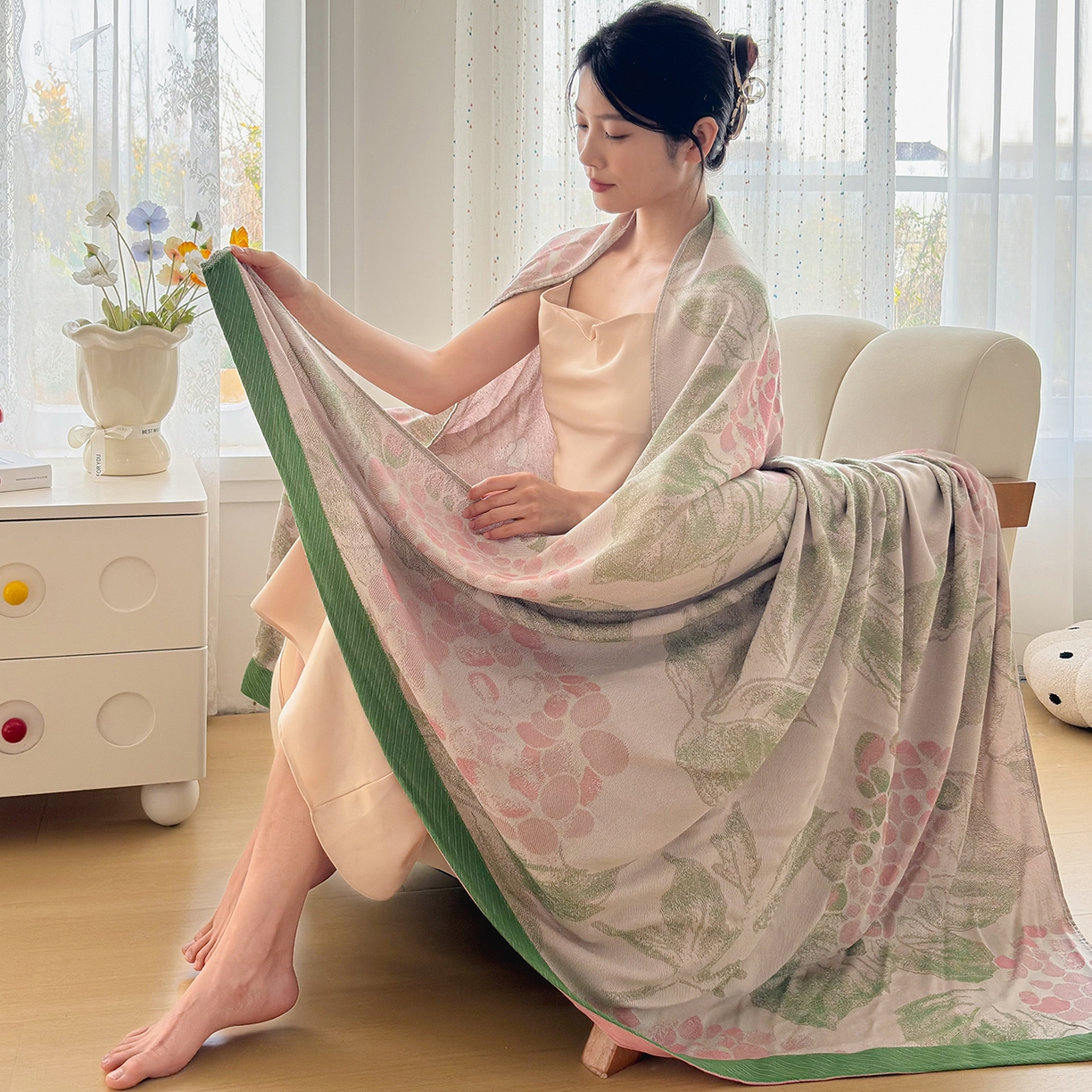 91家纺网 家纺一手货源 找家纺 （总）棠薇家纺 2026新款竹纤维毯子冷感毯毛巾被柔滑多功能夏凉毯盖毯纱发毯办公室午休毯