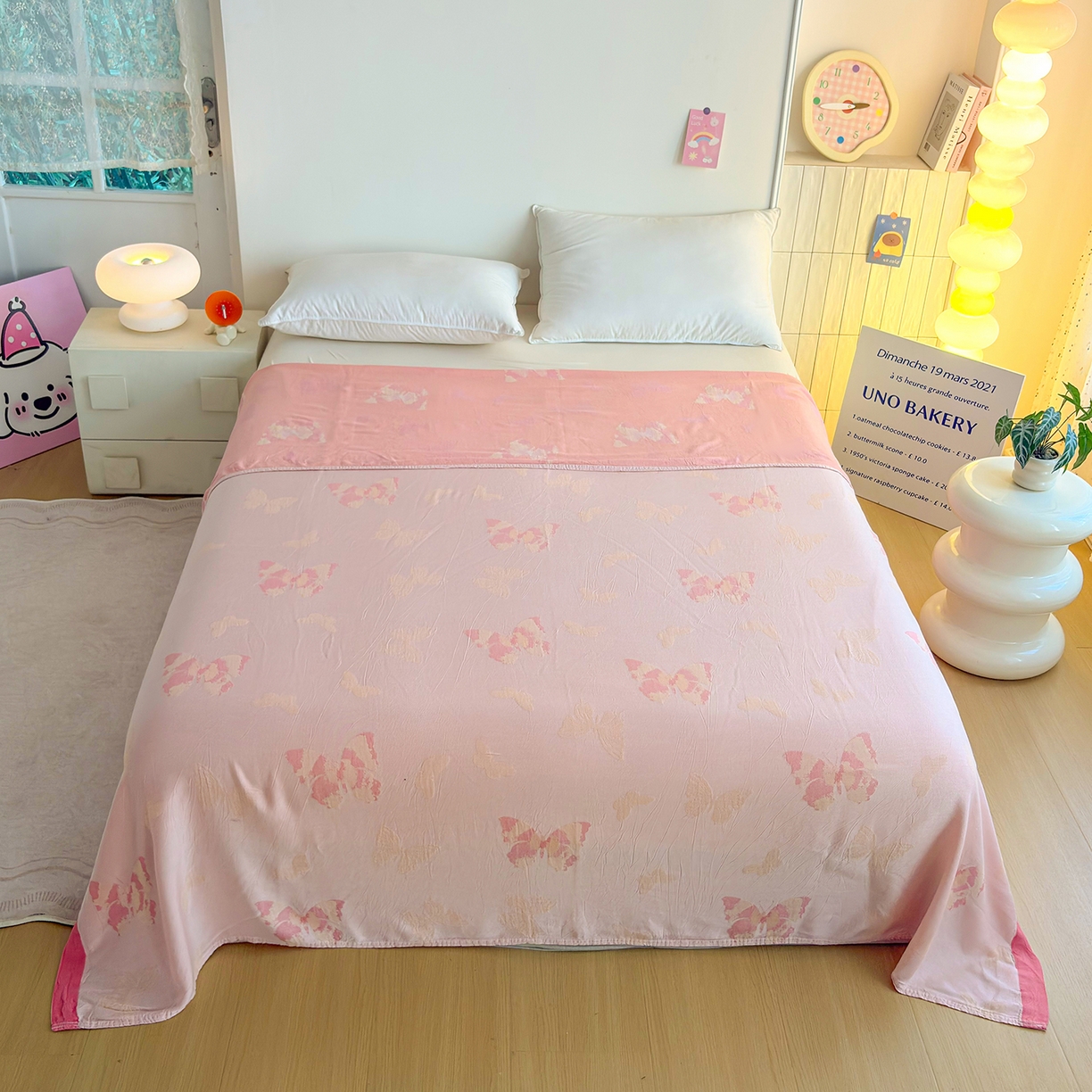 91家纺网 家纺一手货源 找家纺 棠薇家纺 2026新款竹纤维毯子冷感毯毛巾被柔滑多功能夏凉毯盖毯纱发毯办公室午休毯 蝴蝶飞飞