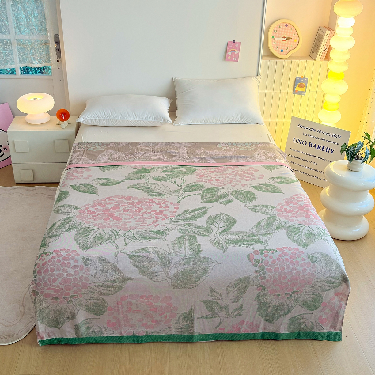 91家纺网 家纺一手货源 找家纺 棠薇家纺 2026新款竹纤维毯子冷感毯毛巾被柔滑多功能夏凉毯盖毯纱发毯办公室午休毯 夏花