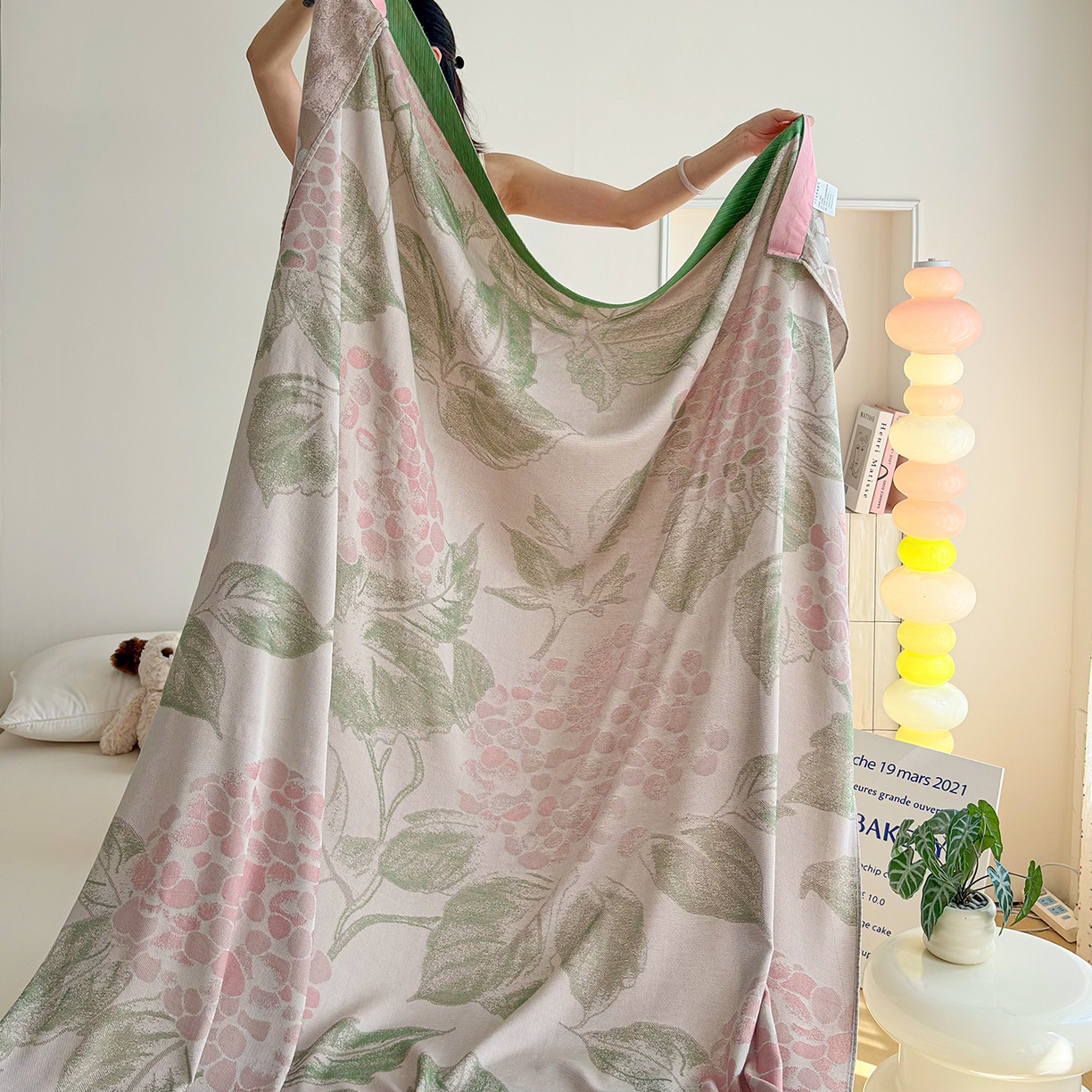 91家纺网 家纺一手货源 找家纺 棠薇家纺 2026新款竹纤维毯子冷感毯毛巾被柔滑多功能夏凉毯盖毯纱发毯办公室午休毯 夏花