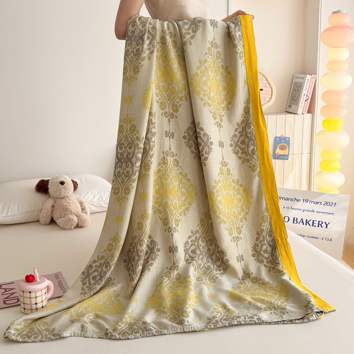 91家纺网 家纺一手货源 找家纺 棠薇家纺 2026新款竹纤维毯子冷感毯毛巾被柔滑多功能夏凉毯盖毯纱发毯办公室午休毯 巴洛克