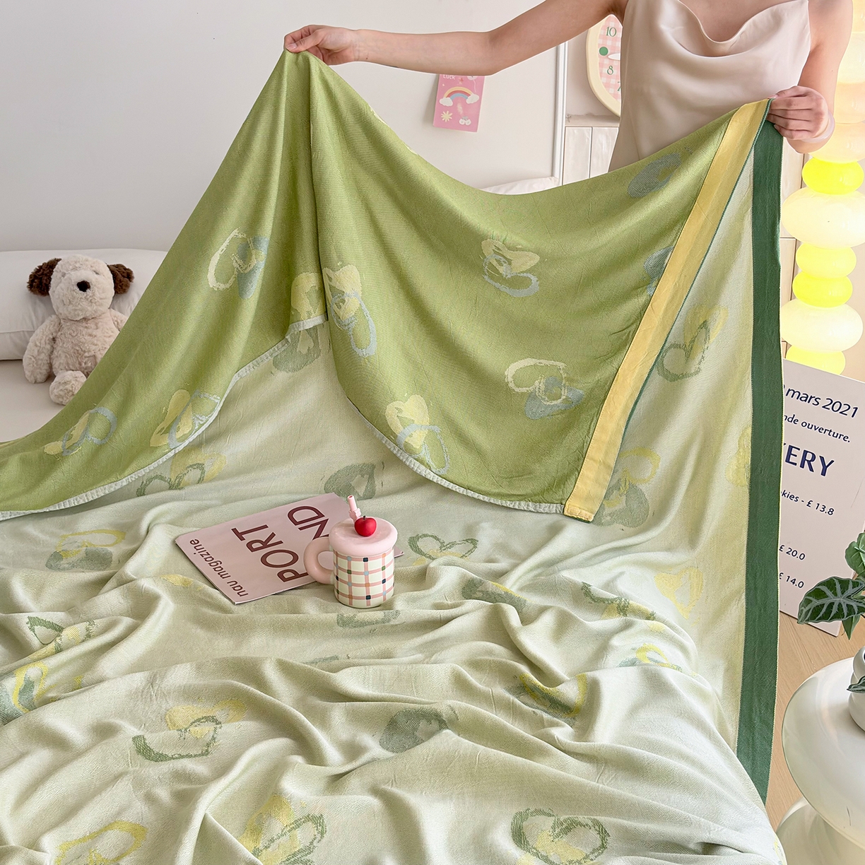 91家纺网 家纺一手货源 找家纺 棠薇家纺 2026新款竹纤维毯子冷感毯毛巾被柔滑多功能夏凉毯盖毯纱发毯办公室午休毯 心愿