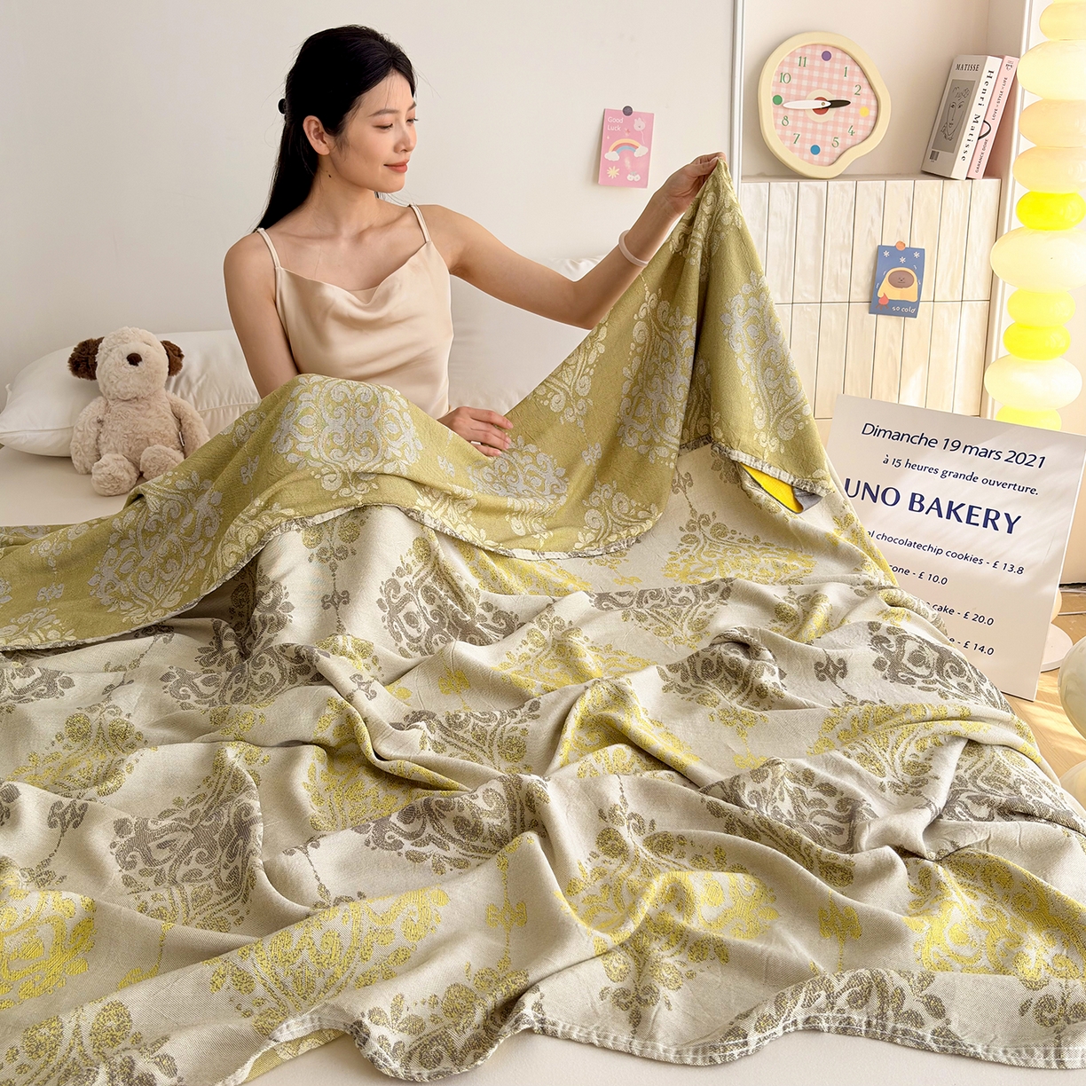 91家纺网 家纺一手货源 找家纺 棠薇家纺 2026新款竹纤维毯子冷感毯毛巾被柔滑多功能夏凉毯盖毯纱发毯办公室午休毯 巴洛克