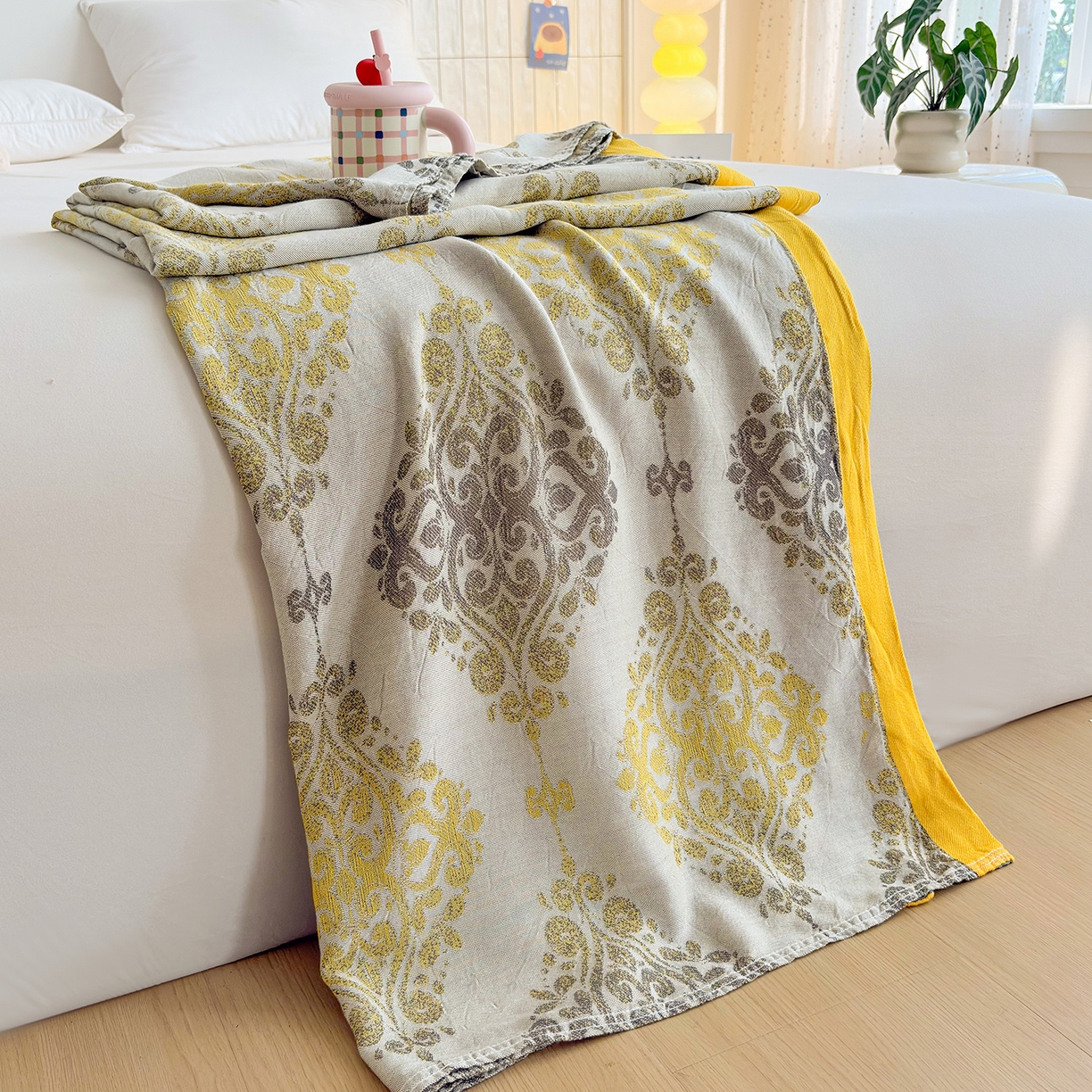 91家纺网 家纺一手货源 找家纺 棠薇家纺 2026新款竹纤维毯子冷感毯毛巾被柔滑多功能夏凉毯盖毯纱发毯办公室午休毯 巴洛克