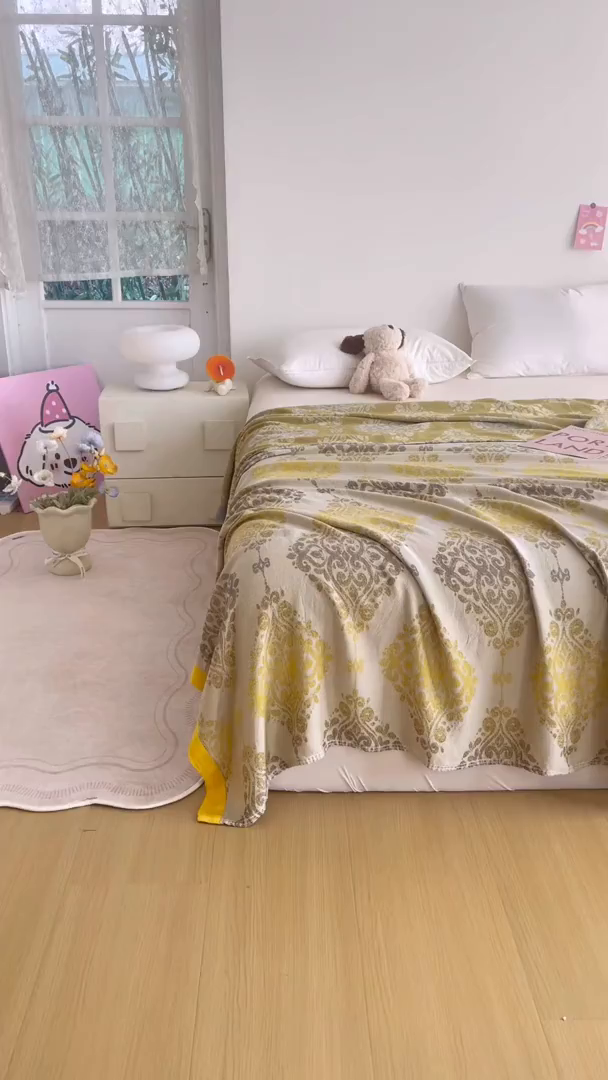 91家纺网 家纺一手货源 找家纺 棠薇家纺 2026新款竹纤维毯子冷感毯毛巾被柔滑多功能夏凉毯盖毯纱发毯办公室午休毯 巴洛克