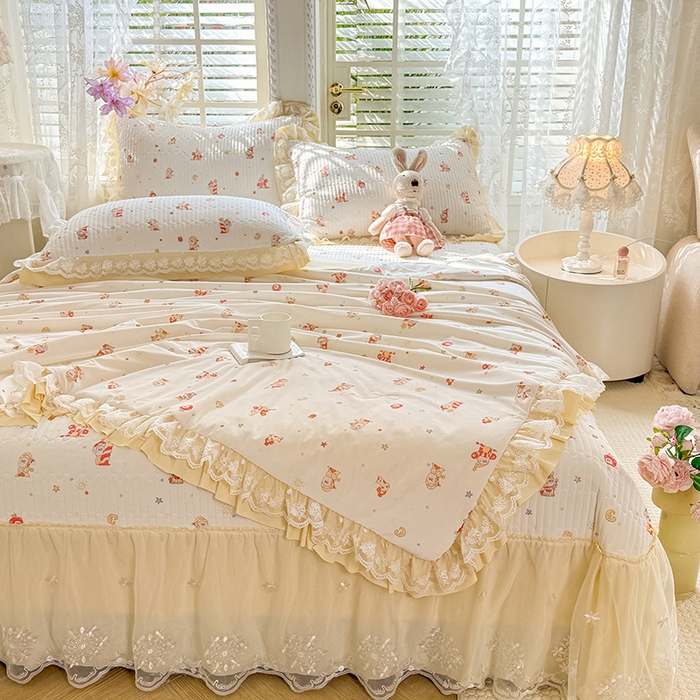 91家纺网 家纺一手货源 找家纺 苏米娜家纺SUMINA 苏米娜2026新款A类母婴级锦氨凉席夏被床盖款四件套夏凉被空调被床盖款凉席四件套 快乐星仔