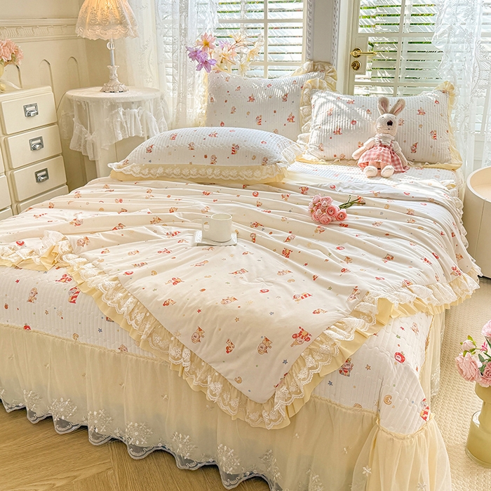 91家纺网 家纺一手货源 找家纺 苏米娜家纺SUMINA 苏米娜2026新款A类母婴级锦氨凉席夏被床盖款四件套夏凉被空调被床盖款凉席四件套 快乐星仔