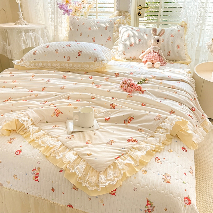 91家纺网 家纺一手货源 找家纺 苏米娜家纺SUMINA 苏米娜2026新款A类母婴级锦氨凉席夏被床盖款四件套夏凉被空调被床盖款凉席四件套 快乐星仔