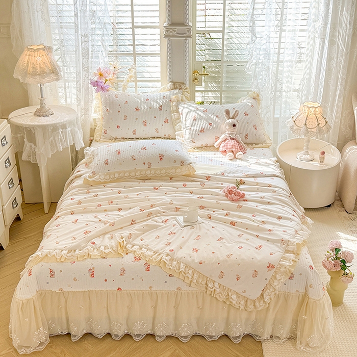 91家纺网 家纺一手货源 找家纺 苏米娜家纺SUMINA 苏米娜2026新款A类母婴级锦氨凉席夏被床盖款四件套夏凉被空调被床盖款凉席四件套 快乐星仔