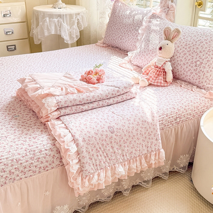 苏米娜家纺SUMINA 苏米娜2026新款A类母婴级锦氨凉席夏被床盖款四件套夏凉被空调被床盖款凉席四件套 诺曼花园