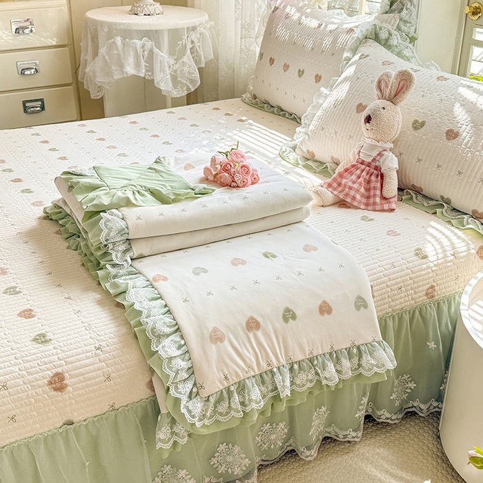 苏米娜家纺SUMINA 苏米娜2026新款A类母婴级锦氨凉席夏被床盖款四件套夏凉被空调被床盖款凉席四件套 芯语-绿