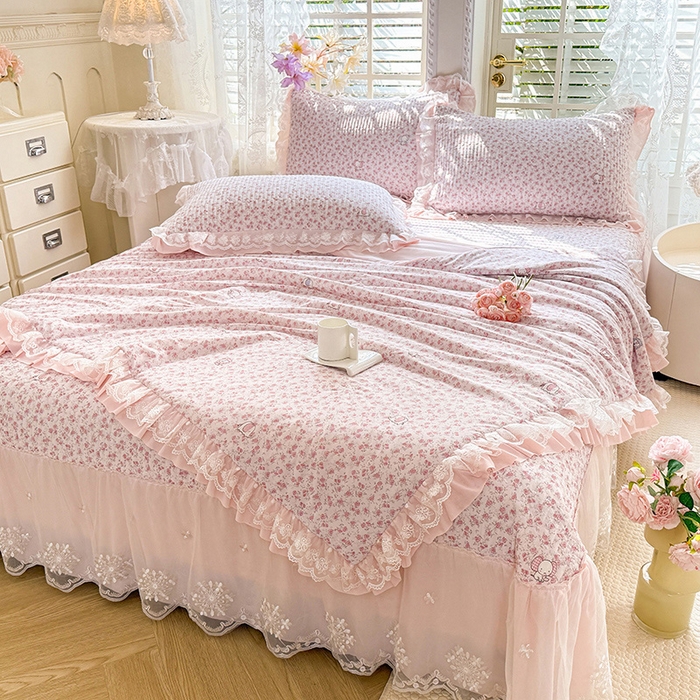 91家纺网 家纺一手货源 找家纺 苏米娜家纺SUMINA 苏米娜2026新款A类母婴级锦氨凉席夏被床盖款四件套夏凉被空调被床盖款凉席四件套 诺曼花园