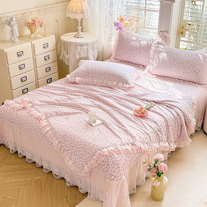 91家纺网 家纺一手货源 找家纺 苏米娜家纺SUMINA 苏米娜2026新款A类母婴级锦氨凉席夏被床盖款四件套夏凉被空调被床盖款凉席四件套 诺曼花园