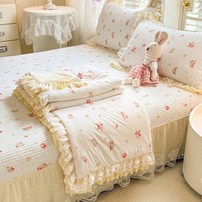 苏米娜家纺SUMINA 苏米娜2026新款A类母婴级锦氨凉席夏被床盖款四件套夏凉被空调被床盖款凉席四件套 快乐星仔