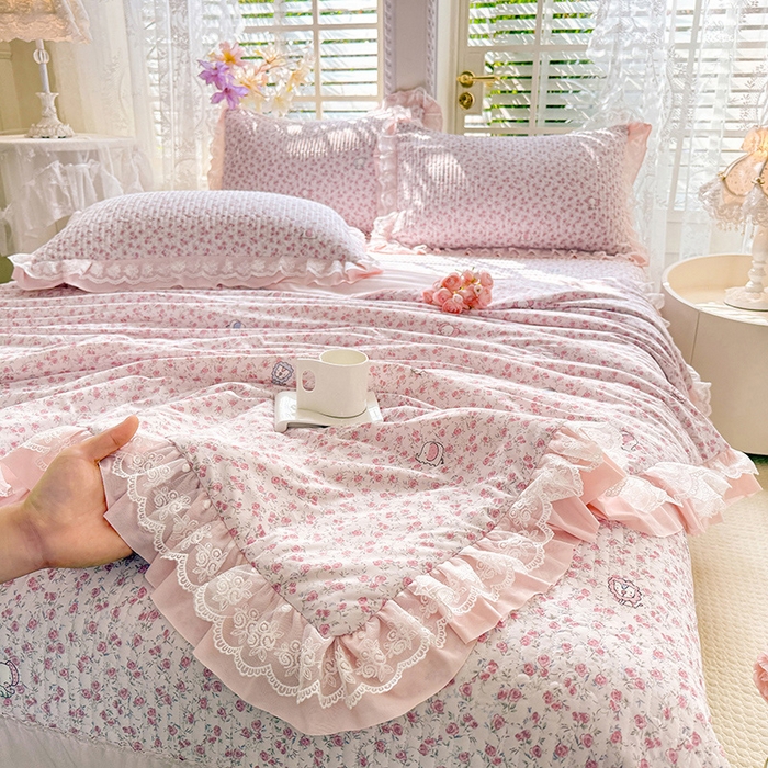 91家纺网 家纺一手货源 找家纺 苏米娜家纺SUMINA 苏米娜2026新款A类母婴级锦氨凉席夏被床盖款四件套夏凉被空调被床盖款凉席四件套 诺曼花园