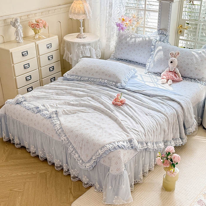 91家纺网 家纺一手货源 找家纺 苏米娜家纺SUMINA 苏米娜2026新款A类母婴级锦氨凉席夏被床盖款四件套夏凉被空调被床盖款凉席四件套 兰亭序