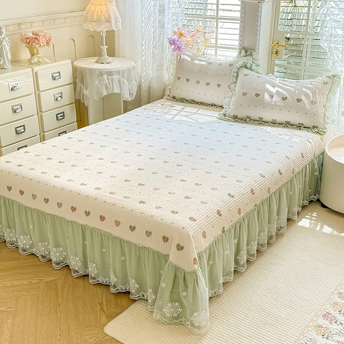 91家纺网 家纺一手货源 找家纺 苏米娜家纺SUMINA 苏米娜2026新款A类母婴级锦氨凉席夏被床盖款四件套夏凉被空调被床盖款凉席四件套 芯语-绿