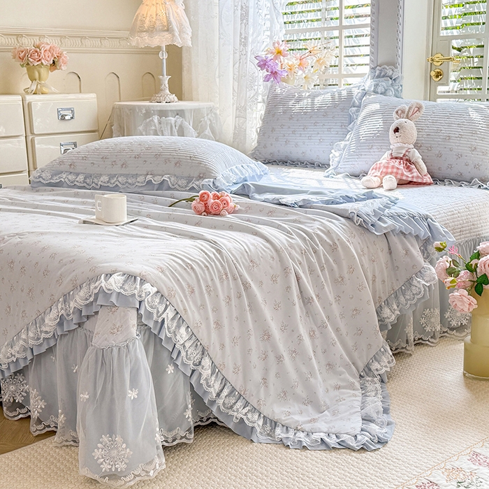 91家纺网 家纺一手货源 找家纺 苏米娜家纺SUMINA 苏米娜2026新款A类母婴级锦氨凉席夏被床盖款四件套夏凉被空调被床盖款凉席四件套 兰亭序