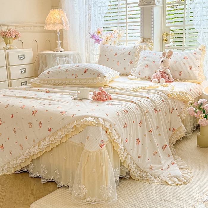 91家纺网 家纺一手货源 找家纺 苏米娜家纺SUMINA 苏米娜2026新款A类母婴级锦氨凉席夏被床盖款四件套夏凉被空调被床盖款凉席四件套 快乐星仔