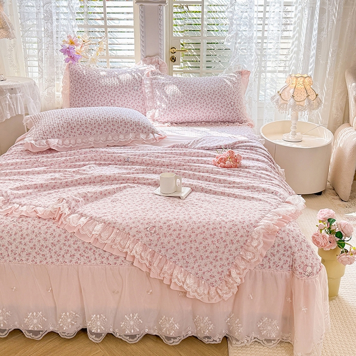 91家纺网 家纺一手货源 找家纺 苏米娜家纺SUMINA 苏米娜2026新款A类母婴级锦氨凉席夏被床盖款四件套夏凉被空调被床盖款凉席四件套 诺曼花园