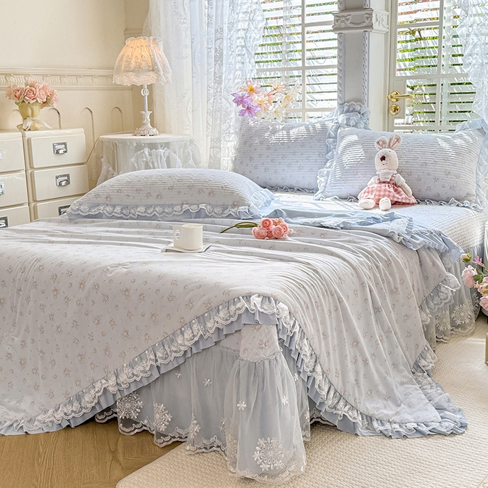 91家纺网 家纺一手货源 找家纺 苏米娜家纺SUMINA 苏米娜2026新款A类母婴级锦氨凉席夏被床盖款四件套夏凉被空调被床盖款凉席四件套 兰亭序