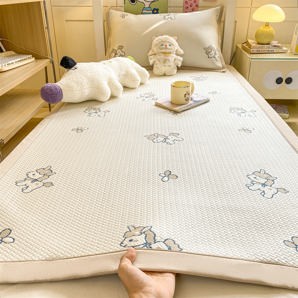 91家纺网 家纺一手货源 找家纺 （总）源舍家纺 2026新款A类PE卡通凉席三件套