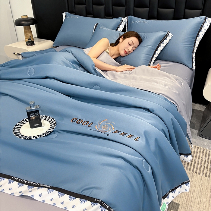 91家纺网 家纺一手货源 找家纺 （总）联林2026新款纯色针织凉感丝空调被详情