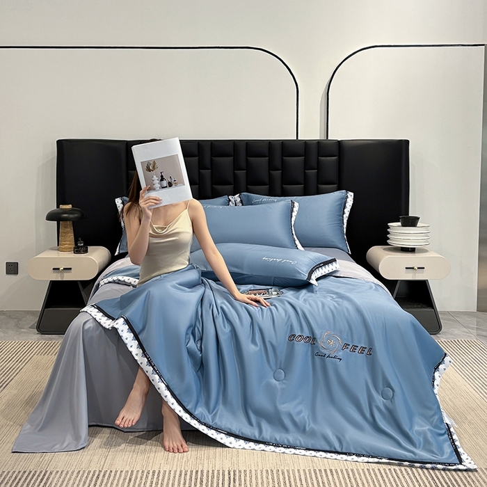 91家纺网 家纺一手货源 找家纺 （总）联林2026新款纯色针织凉感丝空调被详情