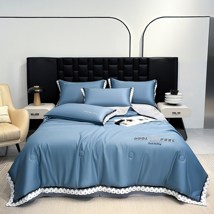 91家纺网 家纺一手货源 找家纺 （总）联林2026新款纯色针织凉感丝空调被详情