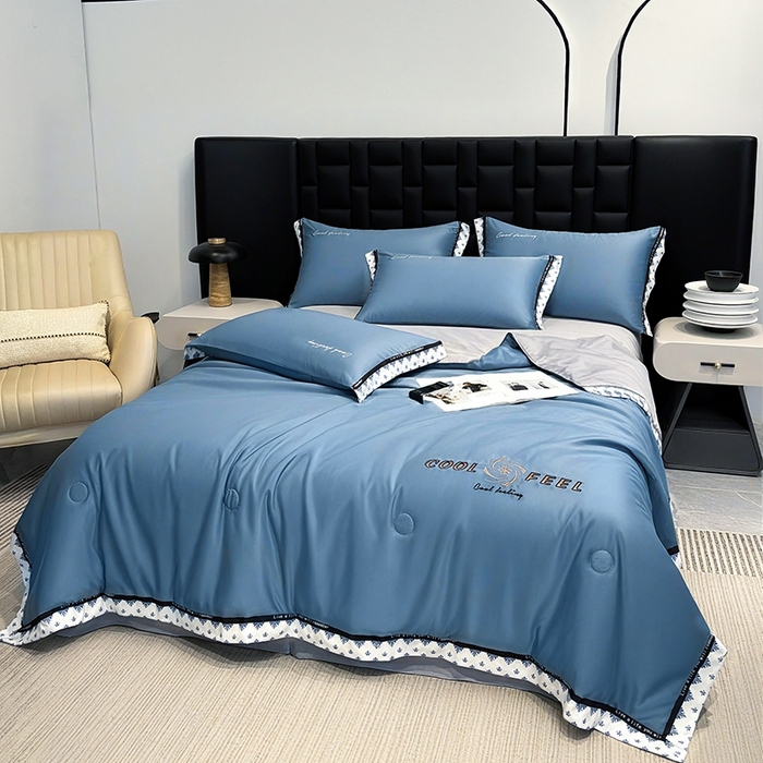 91家纺网 家纺一手货源 找家纺 （总）联林2026新款纯色针织凉感丝空调被详情