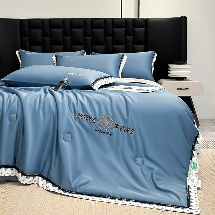 91家纺网 家纺一手货源 找家纺 （总）联林2026新款纯色针织凉感丝空调被详情