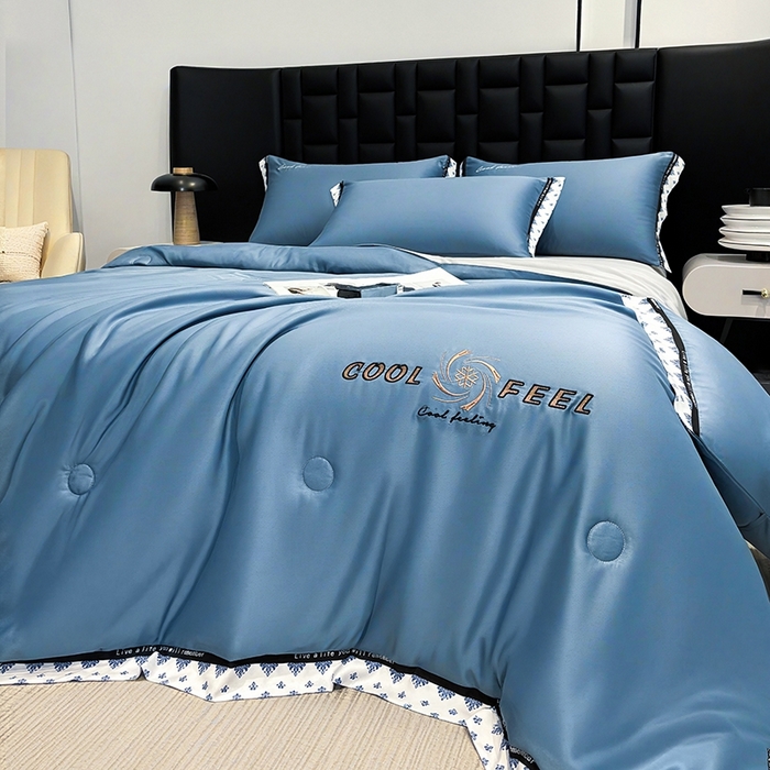 91家纺网 家纺一手货源 找家纺 （总）联林2026新款纯色针织凉感丝空调被详情