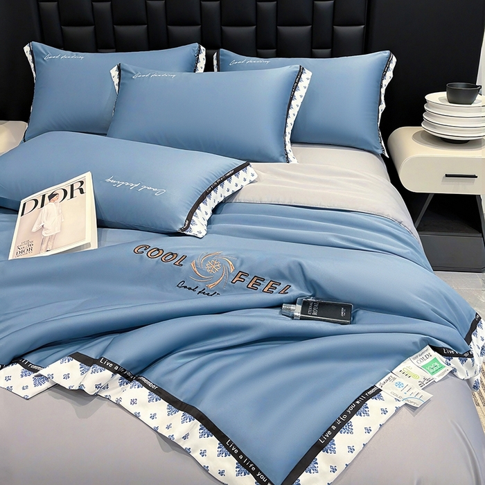 91家纺网 家纺一手货源 找家纺 （总）联林2026新款纯色针织凉感丝空调被详情