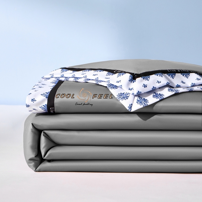 91家纺网 家纺一手货源 找家纺 联林2026新款纯色针织凉感丝空调被详情 高级灰-山灰