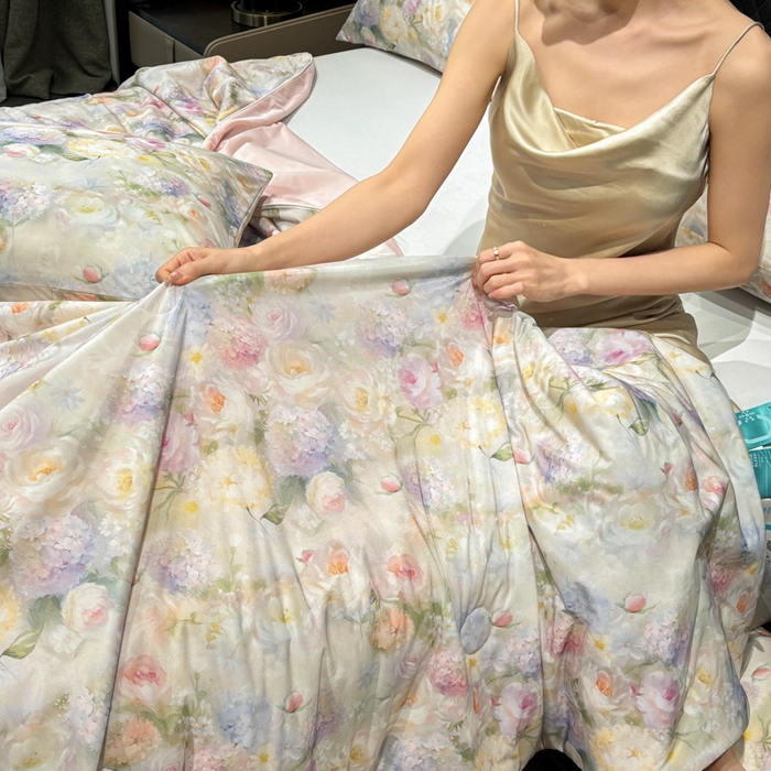 91家纺网 家纺一手货源 找家纺 联林2026新款玻尿酸针织凉感丝夏被夏凉被 梦柔云瑾 黄