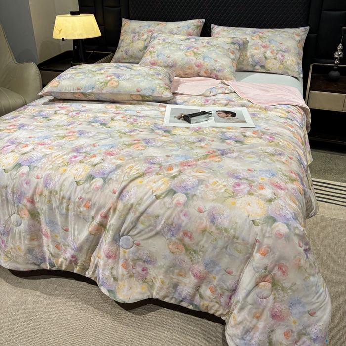 91家纺网 家纺一手货源 找家纺 联林2026新款玻尿酸针织凉感丝夏被夏凉被 梦柔云瑾 黄