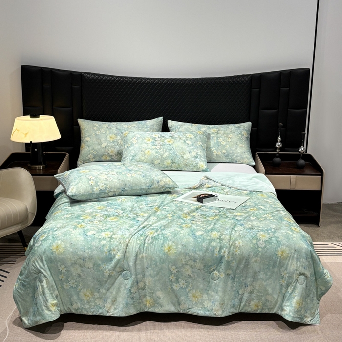 联林2026新款玻尿酸针织凉感丝夏被夏凉被 茉影 绿